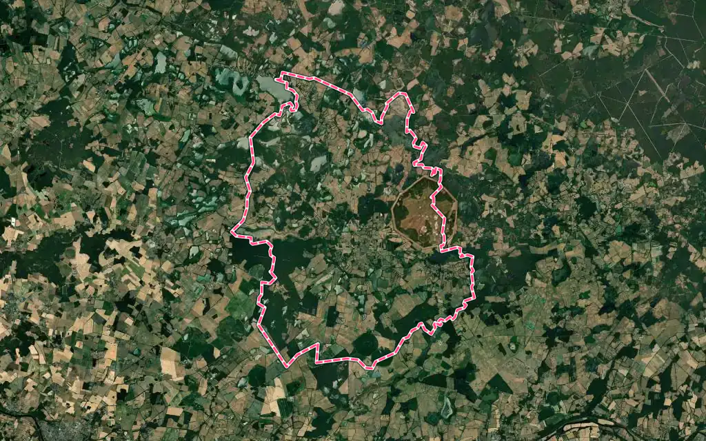 Vue satellite de Rosnay avec ses contours administratifs