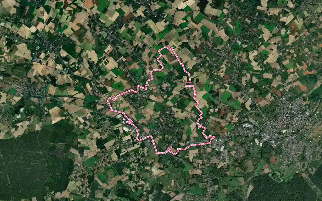Vue satellite de Rosult avec ses contours administratifs
