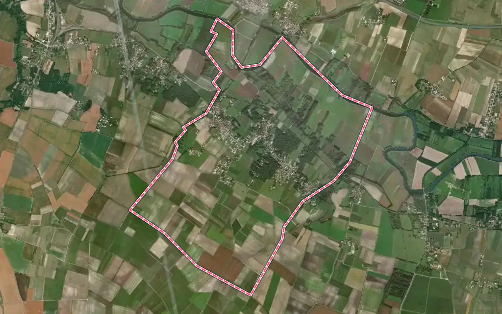 Vue satellite de Rouffiac avec ses contours administratifs