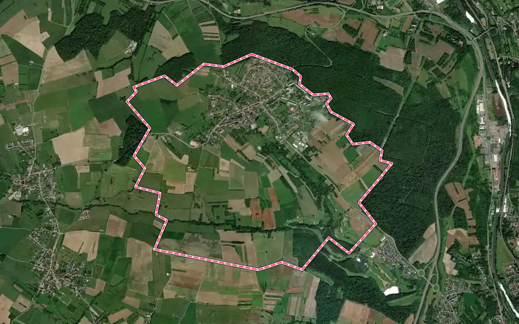 Vue satellite de Rouhling avec ses contours administratifs