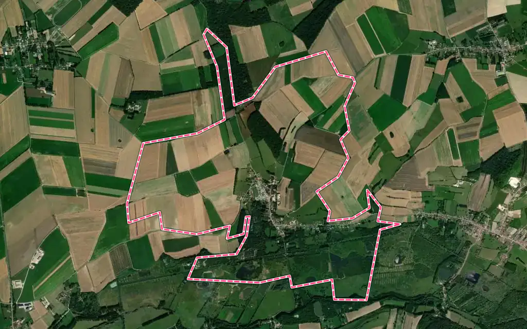 Vue satellite de Roussent avec ses contours administratifs