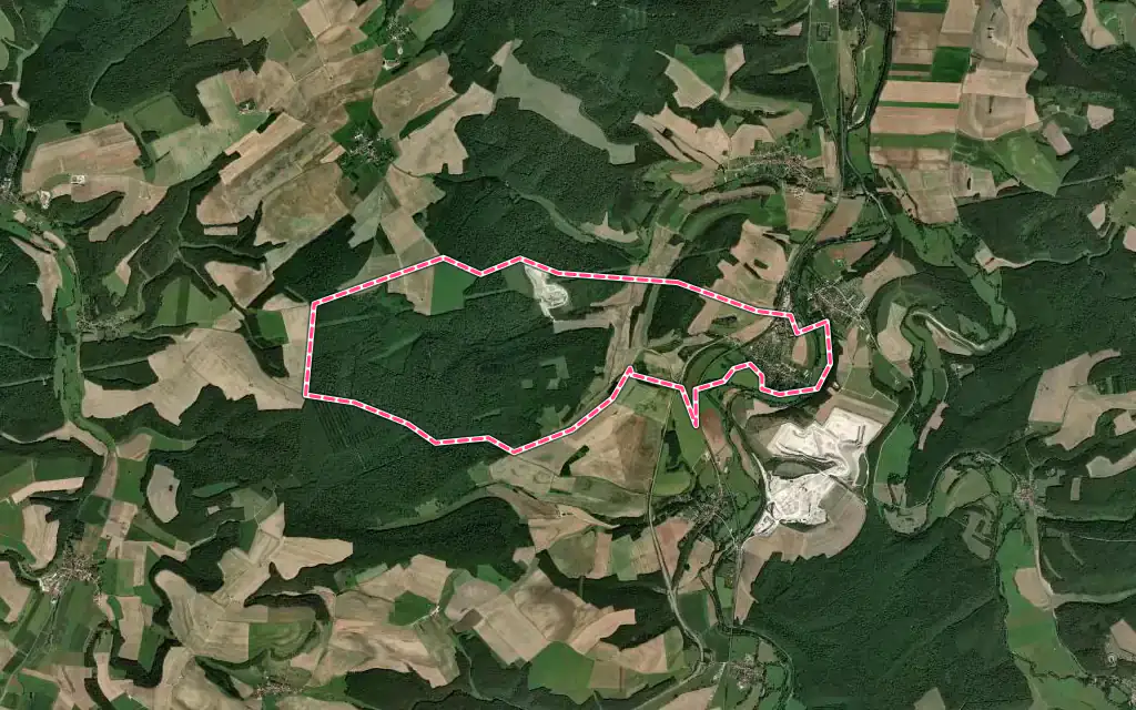 Vue satellite de Rouvroy-sur-Marne avec ses contours administratifs