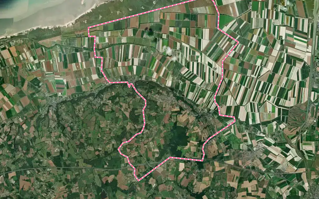 Vue satellite de Roz-sur-Couesnon avec ses contours administratifs