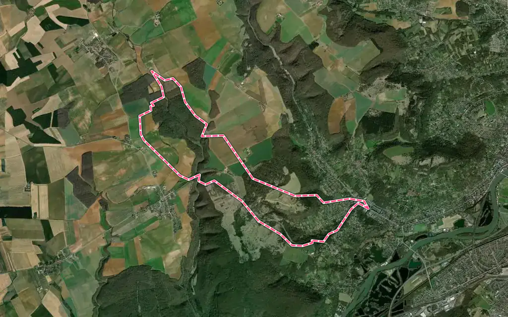 Vue satellite de Rozérieulles avec ses contours administratifs