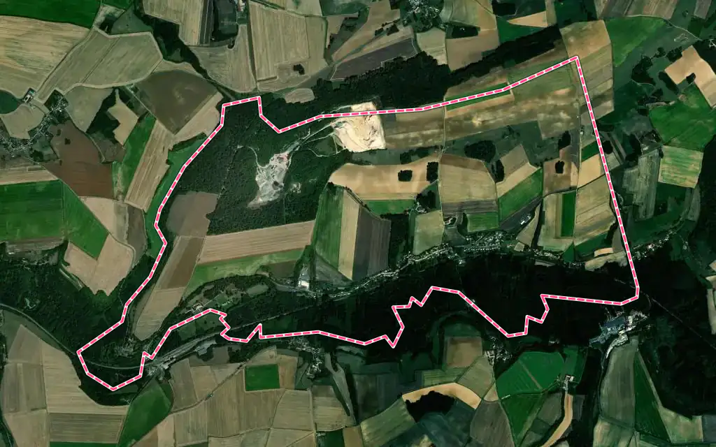 Vue satellite de Rozet-Saint-Albin avec ses contours administratifs