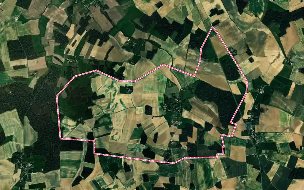 Vue satellite de Rozoy-Bellevalle avec ses contours administratifs