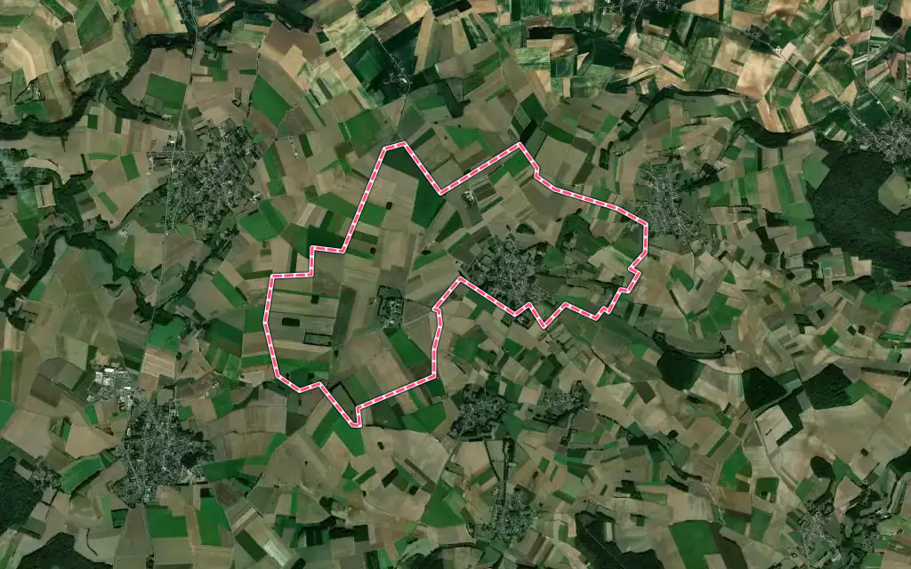 Vue satellite de Rubempré avec ses contours administratifs