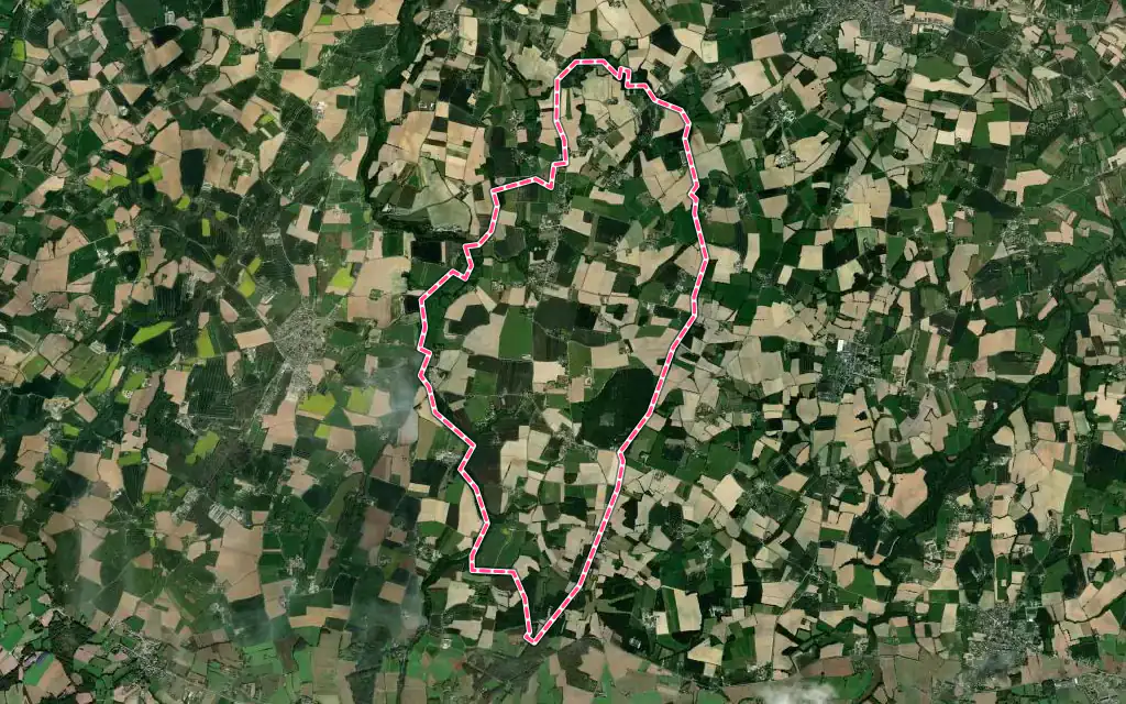 Vue satellite de Ruca avec ses contours administratifs