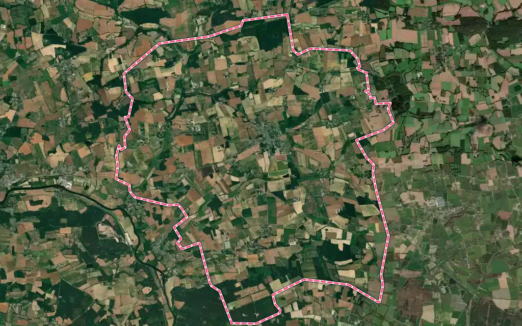 Vue satellite de Ruffiac avec ses contours administratifs
