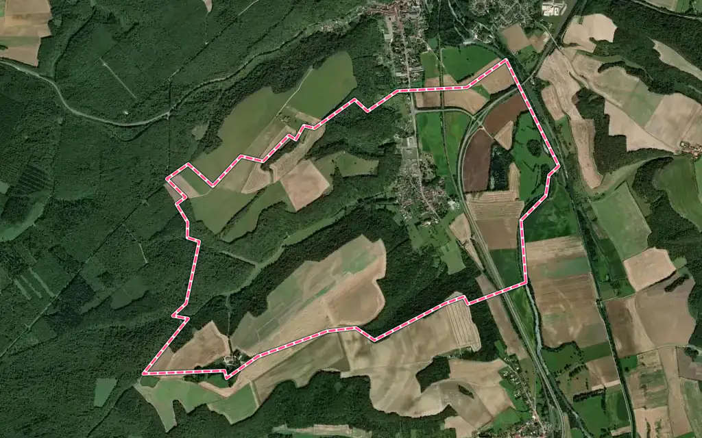 Vue satellite de Rupt avec ses contours administratifs