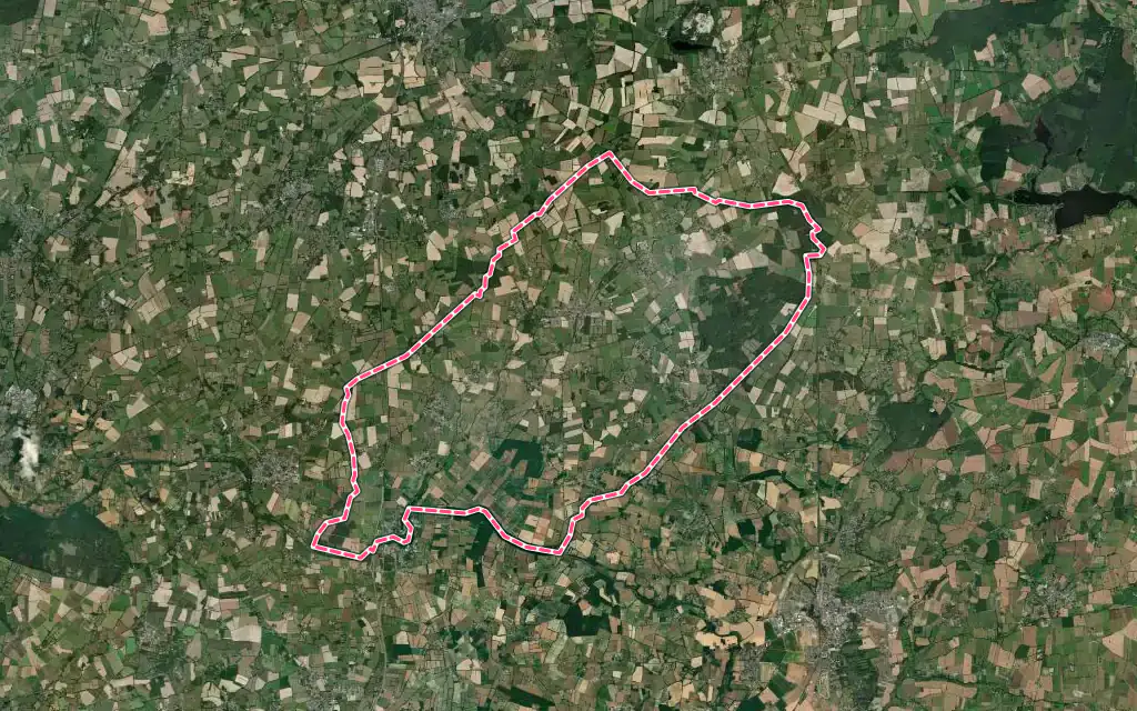 Vue satellite de Saffré avec ses contours administratifs