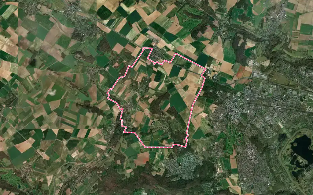 Vue satellite de Sagy avec ses contours administratifs