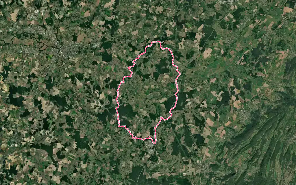 Vue satellite de Sagy avec ses contours administratifs