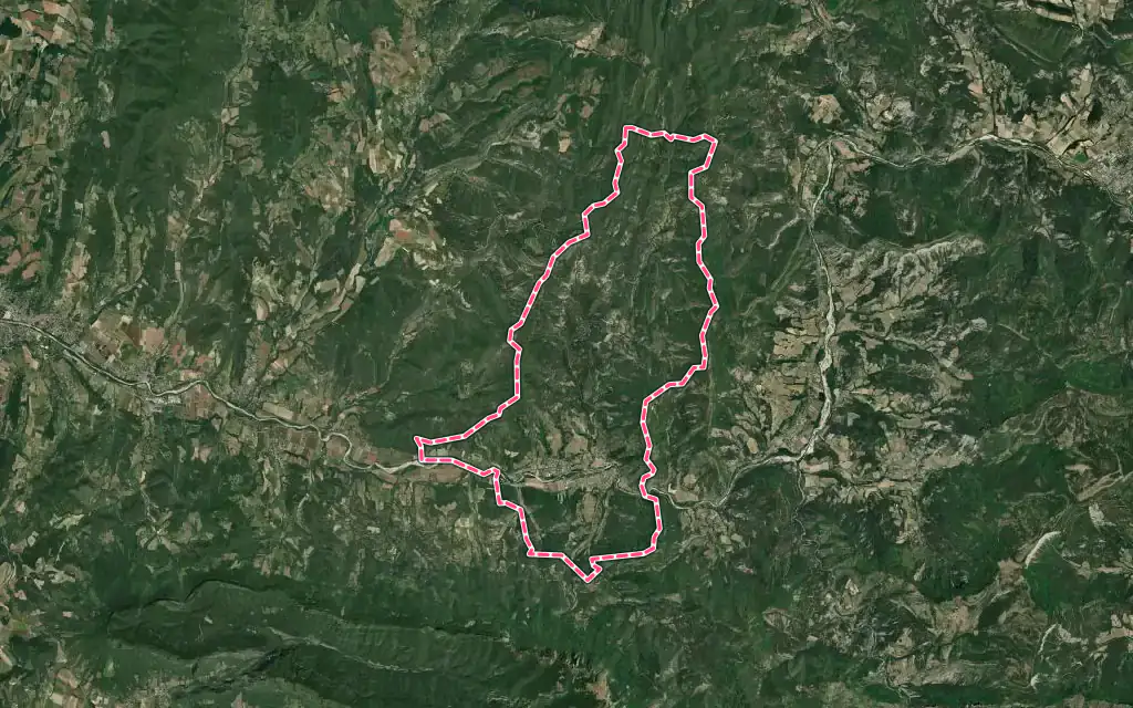 Vue satellite de Saillans avec ses contours administratifs