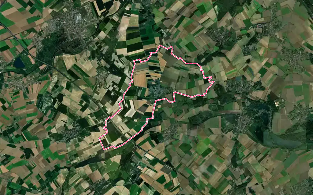 Vue satellite de Sailly-en-Ostrevent avec ses contours administratifs