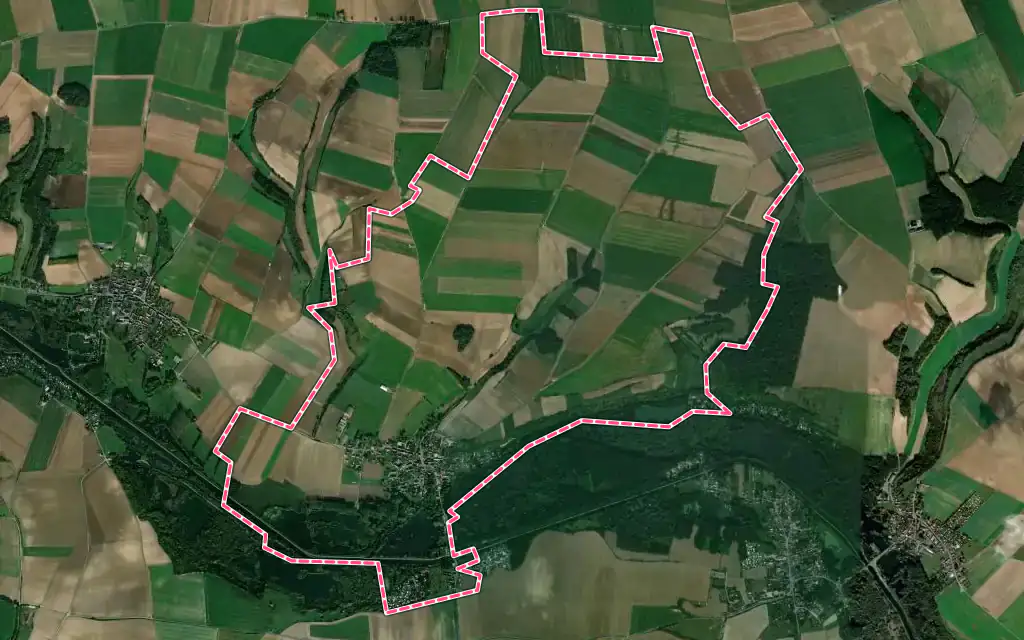 Vue satellite de Sailly-Laurette avec ses contours administratifs