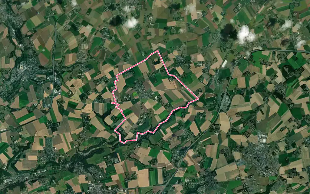 Vue satellite de Sainneville avec ses contours administratifs