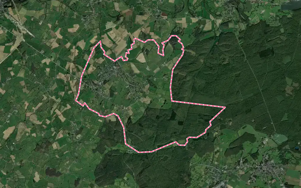 Vue satellite de Sains-du-Nord avec ses contours administratifs