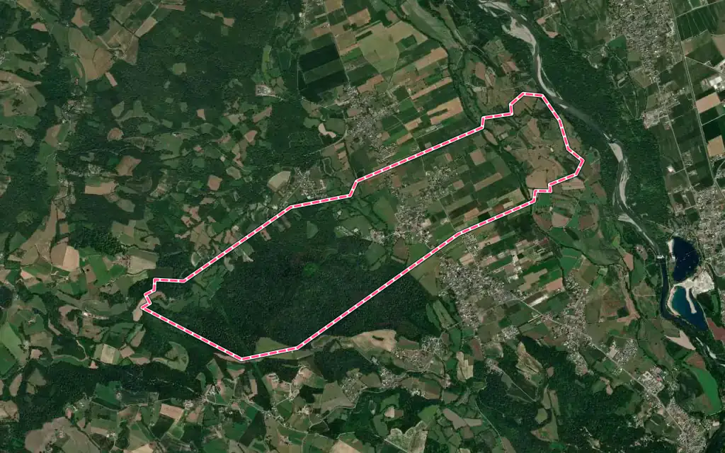 Vue satellite de Saint-Abit avec ses contours administratifs