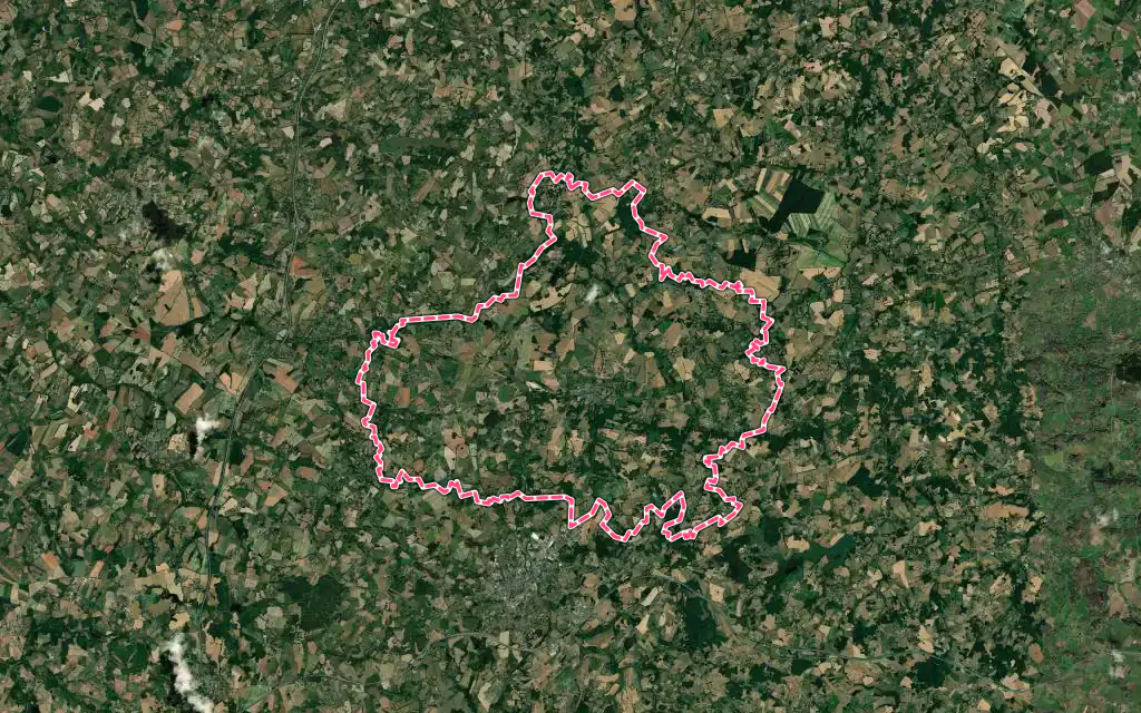 Vue satellite de Saint-Agnant-de-Versillat avec ses contours administratifs