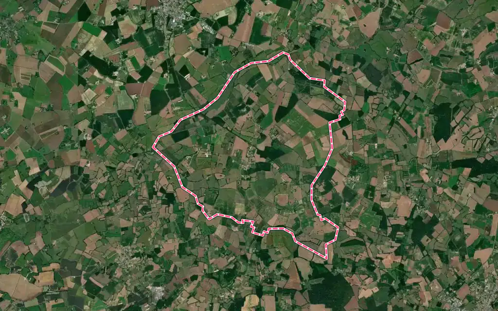 Vue satellite de Saint-Aignan avec ses contours administratifs
