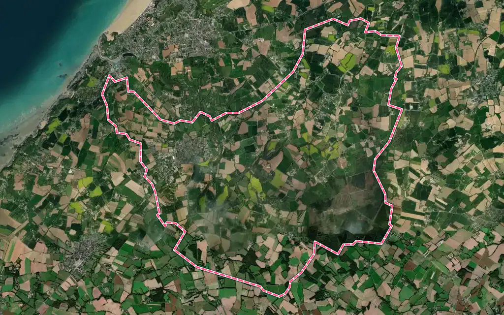 Vue satellite de Saint-Alban avec ses contours administratifs