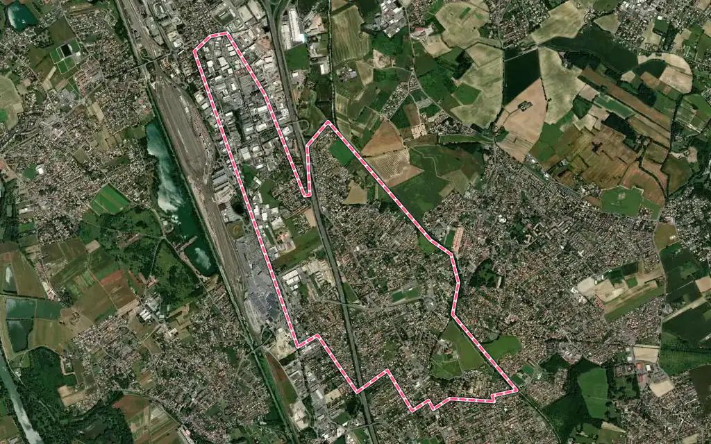 Vue satellite de Saint-Alban avec ses contours administratifs