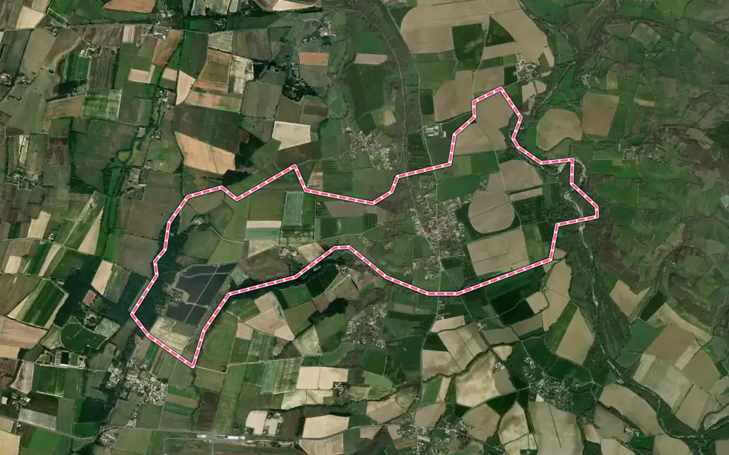 Vue satellite de Saint-Amadou avec ses contours administratifs