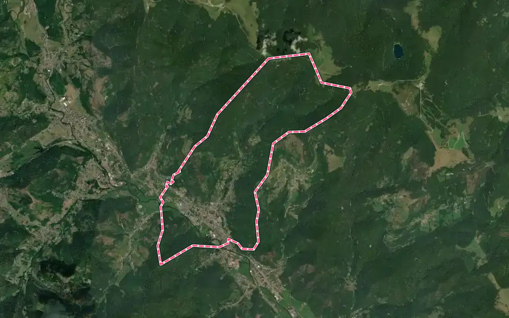 Vue satellite de Saint-Amarin avec ses contours administratifs