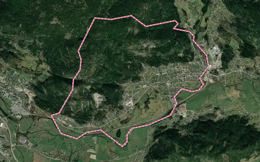 Vue satellite de Saint-Amé avec ses contours administratifs