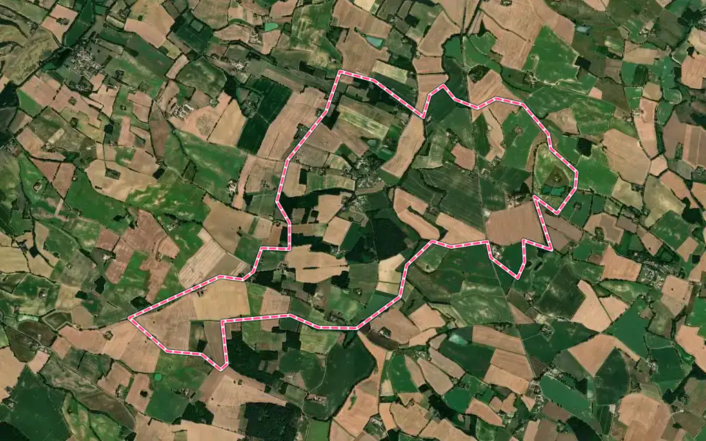 Vue satellite de Saint-André avec ses contours administratifs