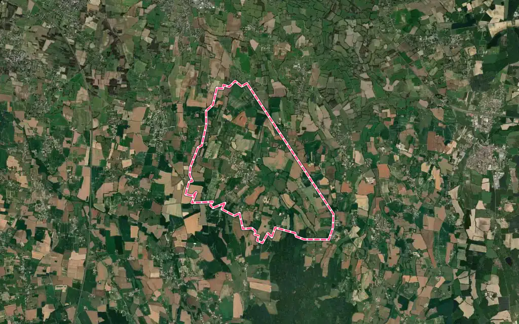 Vue satellite de Saint-André-d'Huiriat avec ses contours administratifs