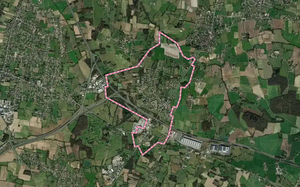 Vue satellite de Saint-André-de-Bâgé avec ses contours administratifs