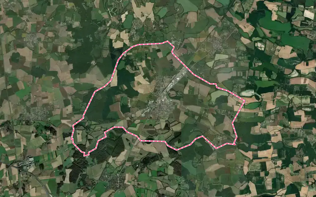 Vue satellite de Saint-André-de-Corcy avec ses contours administratifs
