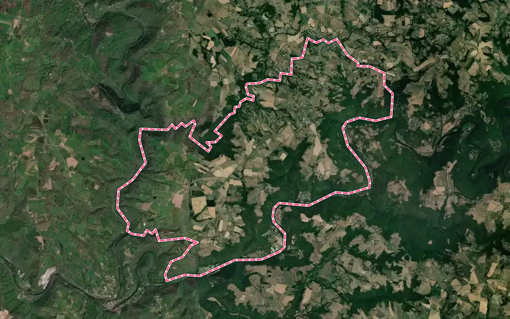 Vue satellite de Saint-André-de-Najac avec ses contours administratifs