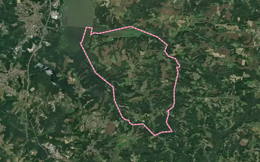 Vue satellite de Saint-André-de-Seignanx avec ses contours administratifs
