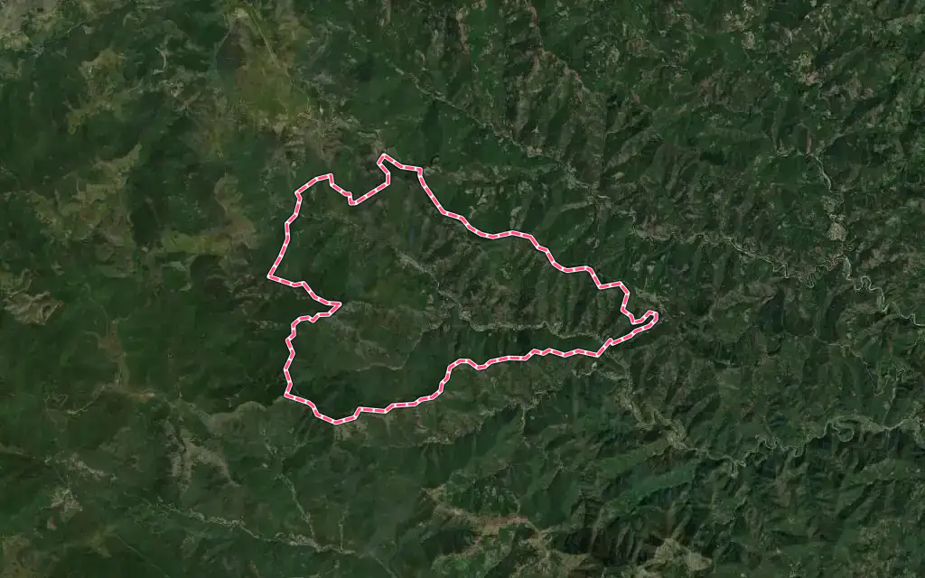 Vue satellite de Saint-André-de-Valborgne avec ses contours administratifs