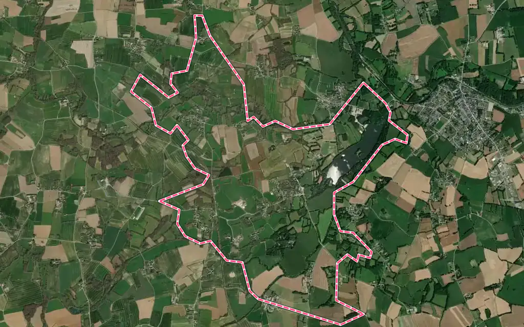 Vue satellite de Saint-André-des-Eaux avec ses contours administratifs
