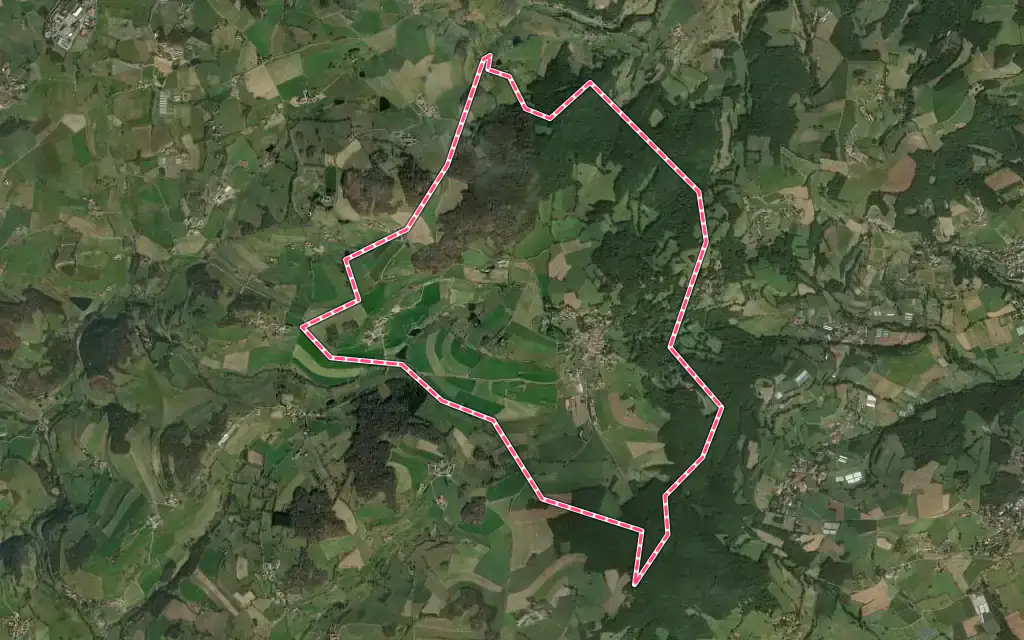Vue satellite de Saint-André-la-Côte avec ses contours administratifs