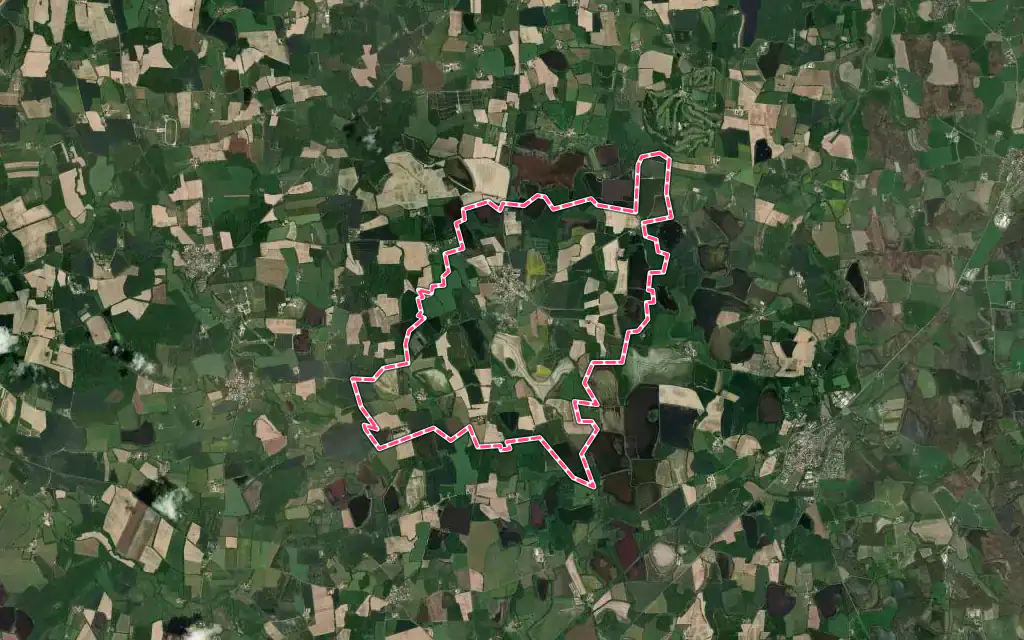 Vue satellite de Saint-André-le-Bouchoux avec ses contours administratifs