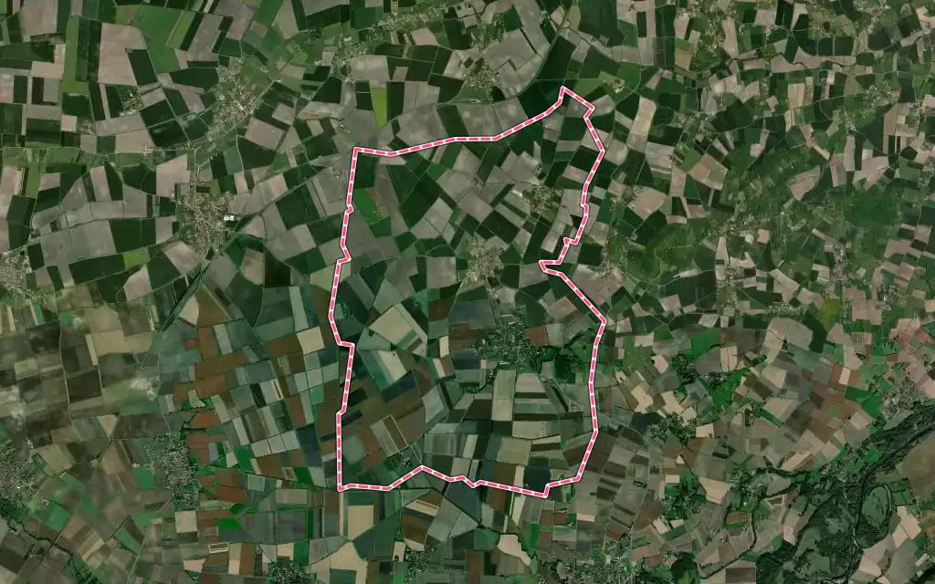 Vue satellite de Saint-André-le-Coq avec ses contours administratifs