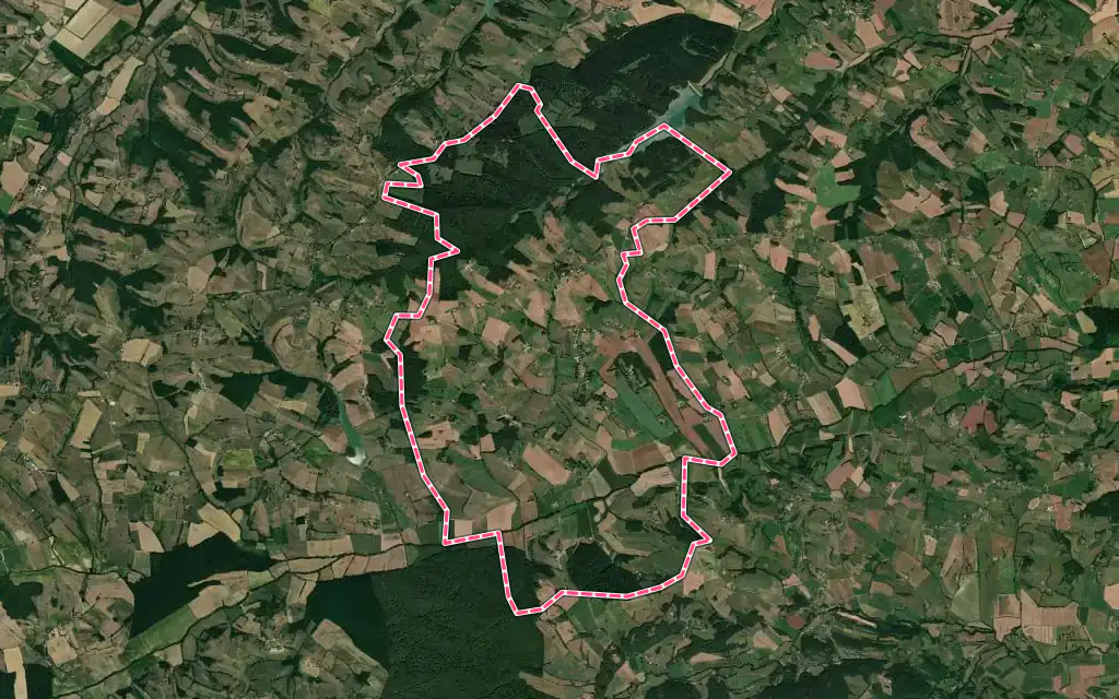 Vue satellite de Saint-André avec ses contours administratifs