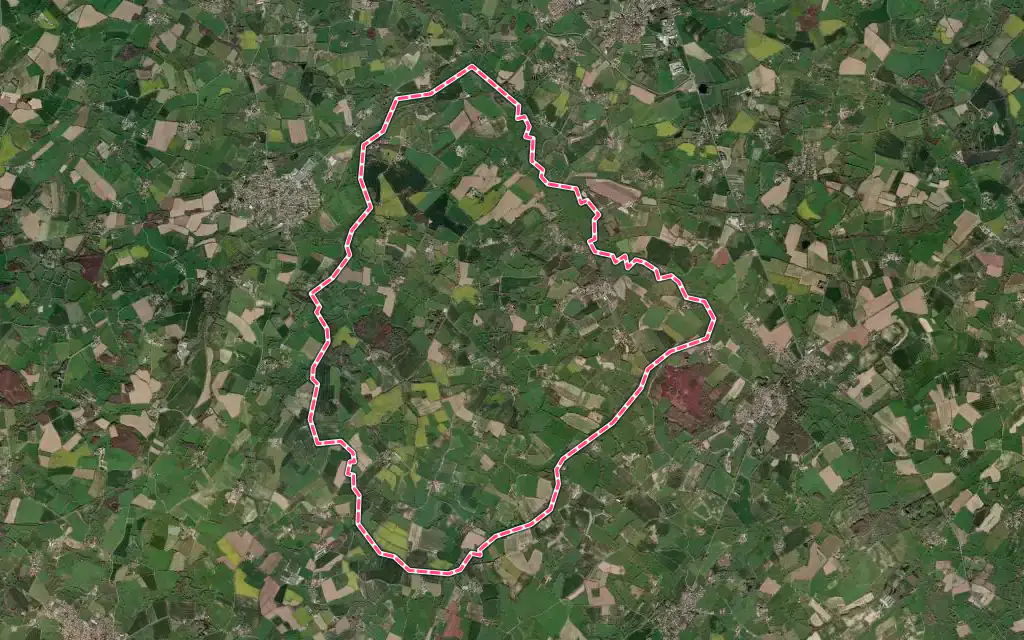 Vue satellite de Saint-André-sur-Sèvre avec ses contours administratifs