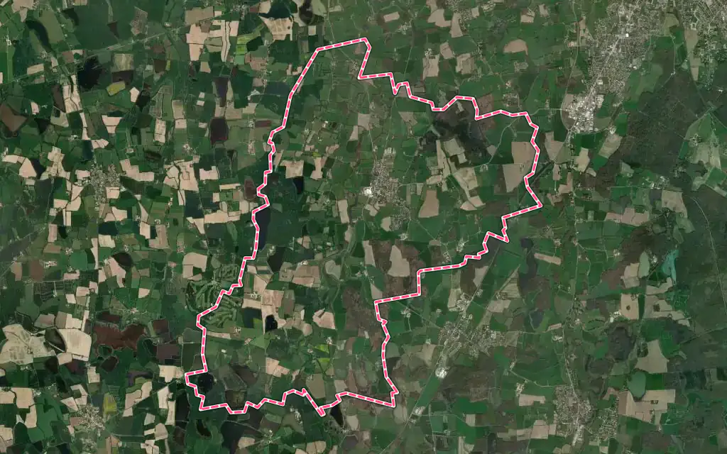 Vue satellite de Saint-André-sur-Vieux-Jonc avec ses contours administratifs