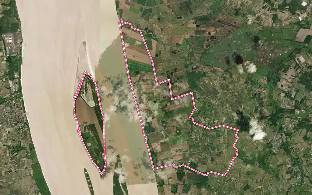 Vue satellite de Saint-Androny avec ses contours administratifs