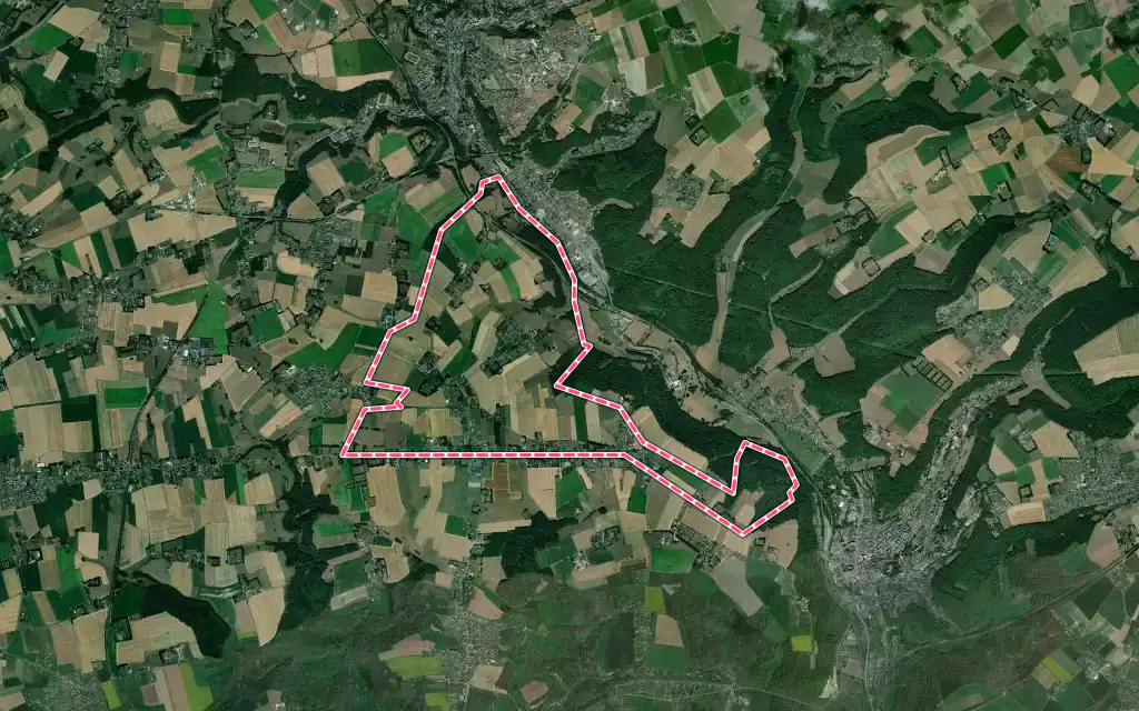 Vue satellite de Saint-Antoine-la-Forêt avec ses contours administratifs