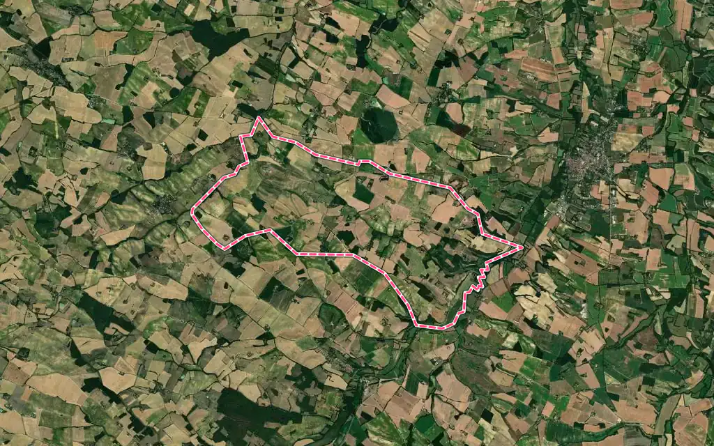 Vue satellite de Saint-Antonin avec ses contours administratifs