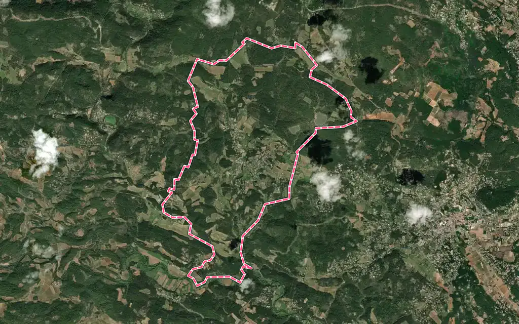 Vue satellite de Saint-Antonin-du-Var avec ses contours administratifs