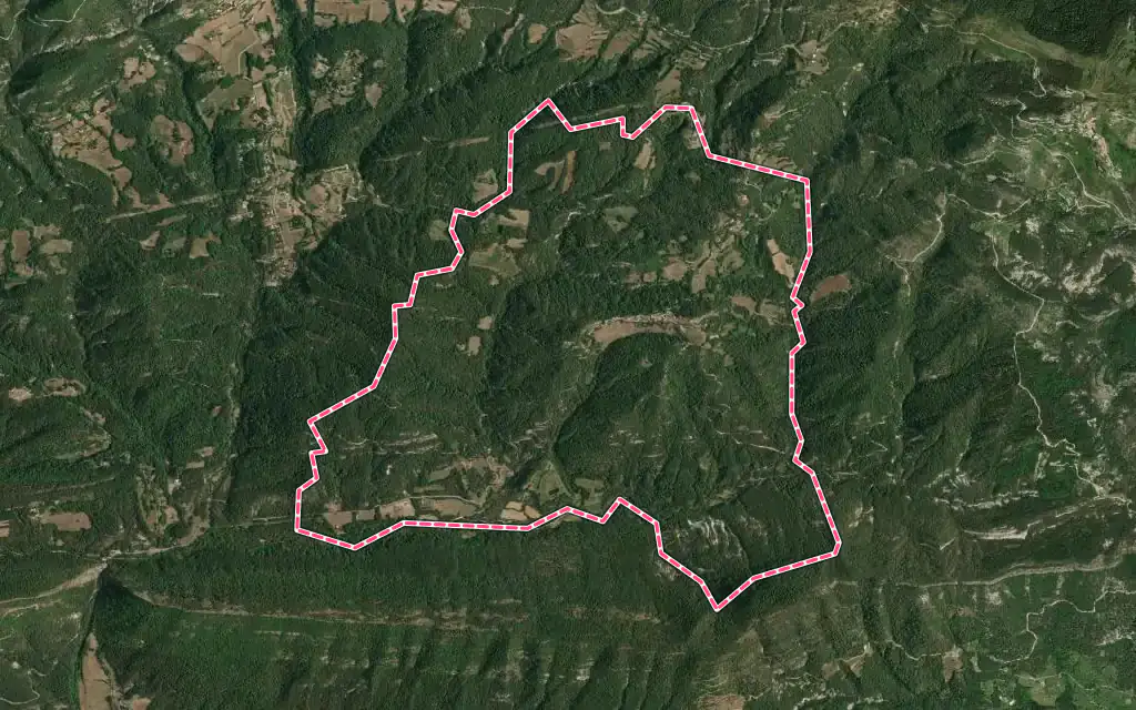 Vue satellite de Saint-Antonin avec ses contours administratifs