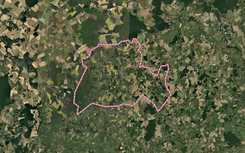 Vue satellite de Saint-Août avec ses contours administratifs